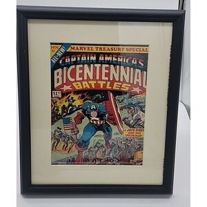 1976 Marvel Treasury Captain America's Battles Framed 16" X 19" Ready to Hang!